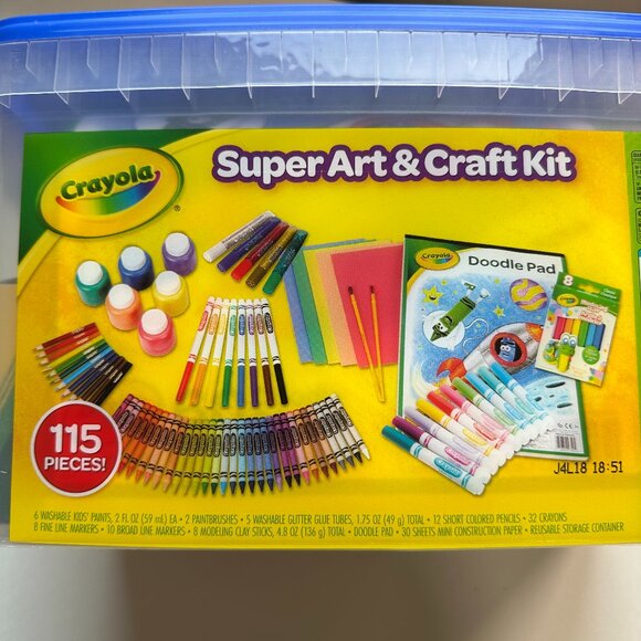 Crayola 115pc Kids Super Art & Craft Kit NEW - Picture 1 of 6